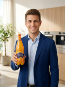 model-trzyma-w-reku-wloski-napoj-gazowany-pomaranczowy-Sanpellegrino-aranciata
