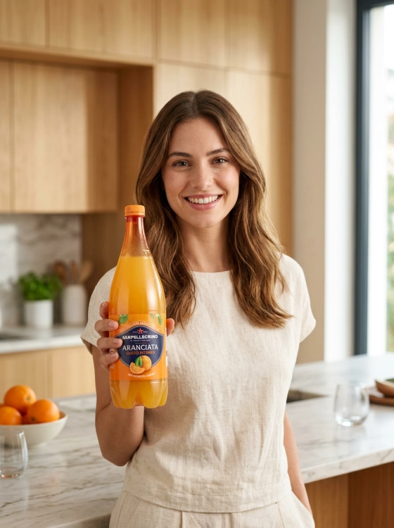 modelka-trzyma-w-reku-wloski-napoj-gazowany-pomaranczowy-Sanpellegrino-aranciata