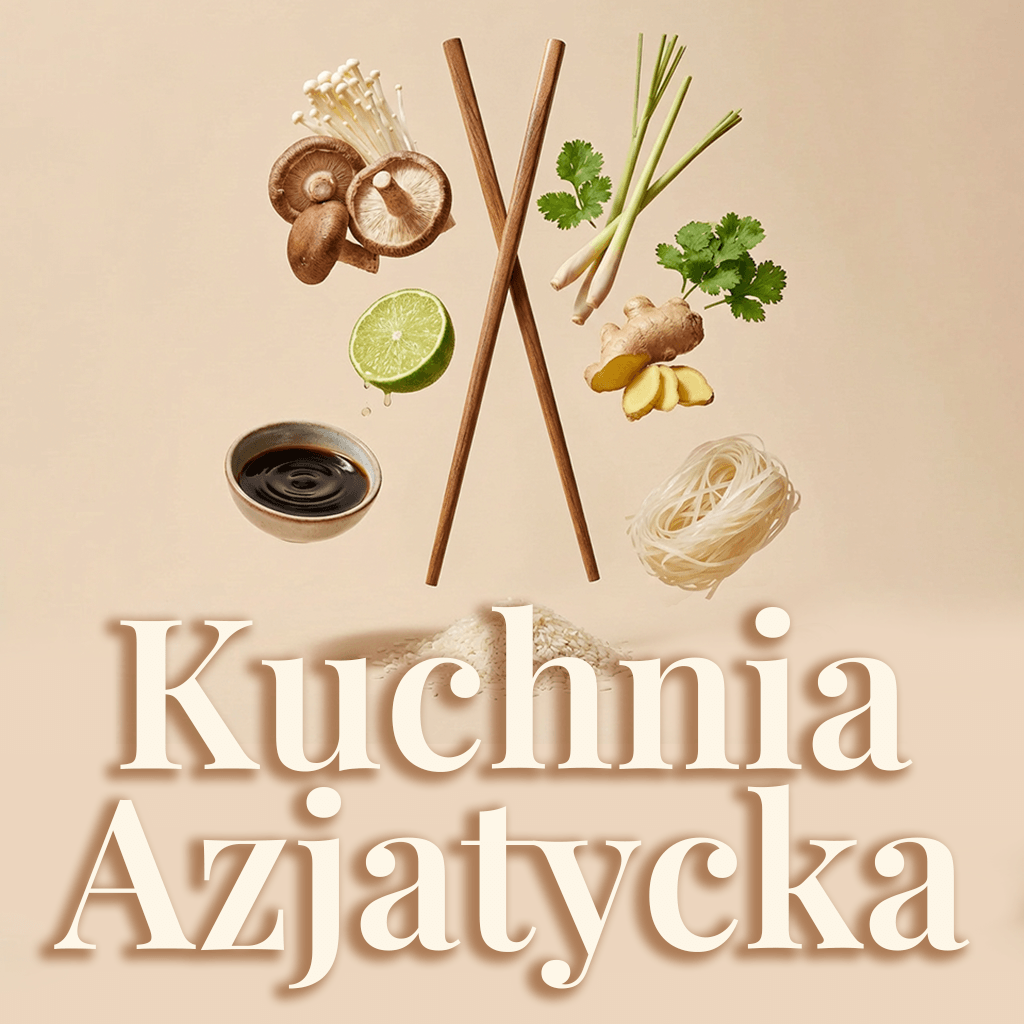 kuchnia azjatycka pałeczki sos sojowy imbir makaron ryżowy grzyby